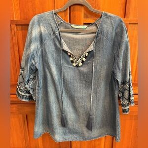 Women's Blue Denim Top